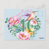 Carte Postale Colibri Joyeux Anniversaire (Dos)