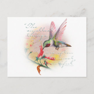 Carte Postale Colibri - Les petites choses sont les plus belles.