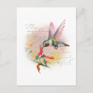 Carte Postale Colibri - Les petites choses sont les plus belles.