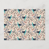 Carte Postale Colibri & Libellule de style William Morris (Devant)
