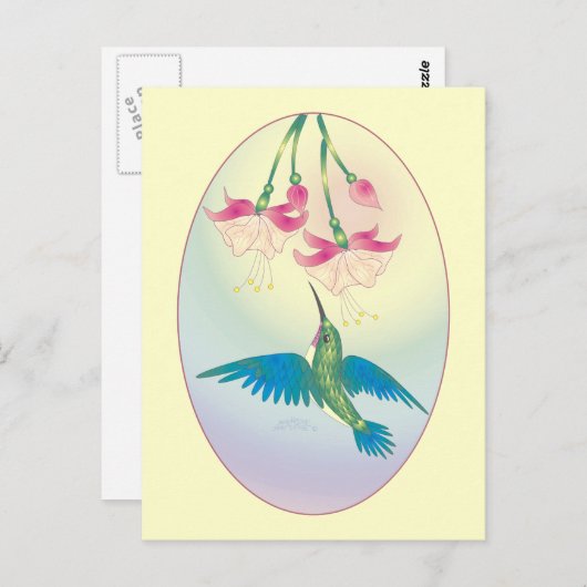 Carte Postale COLIBRI par SHARON SHARPE (Devant / Derrière)