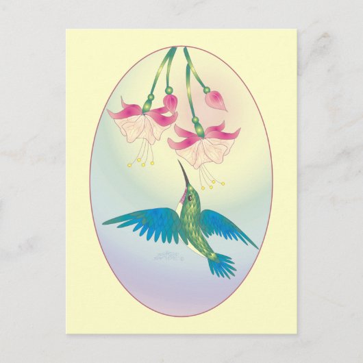 Carte Postale COLIBRI par SHARON SHARPE (Devant)