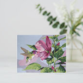 Carte Postale colibri peint à la main (Debout devant)