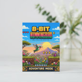 Carte Postale Colibri, Pixel Art Rétro 8 Bits (Debout devant)