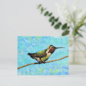 Carte Postale Colibri prêt à voler la peinture (Debout devant)