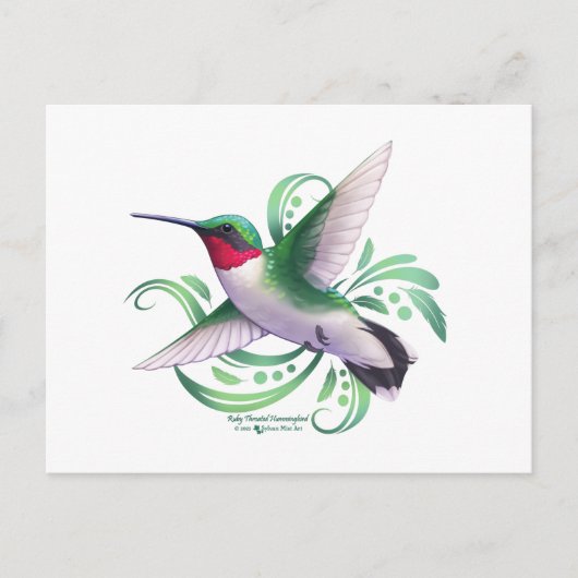 Carte Postale Colibri Ruby Throsé (Devant)