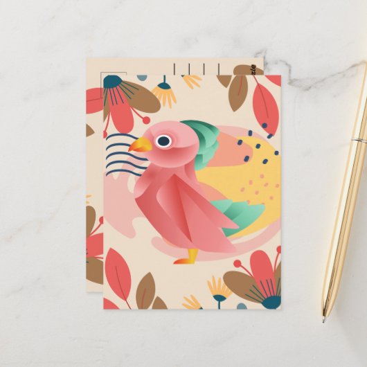 Carte Postale Colibri Tropical Au Paradis (Devant/Arrière en situation)