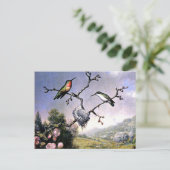 Carte Postale Colibris et fleurs de pomme (Debout devant)