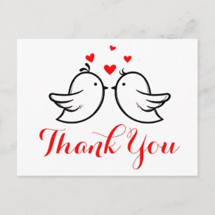 Carte Postale Colibris Merci Rouge - Mariage, Enterrement de Vie