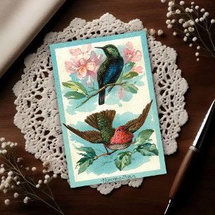 Carte Postale Colibris vintage 1917 Art tropical