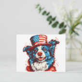 Carte Postale Colie frontière avec un casquette américain (Debout devant)