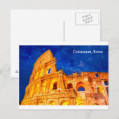 Carte postale Colisée crépuscule Rome (Devant / Derrière)