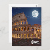 Carte Postale Colisée de Rome la nuit (Devant / Derrière)