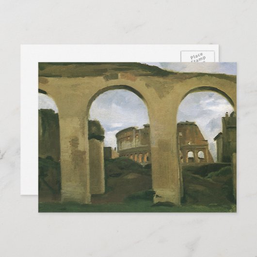 Carte Postale Colisée vue à travers les Arcades à Rome, Italie (Devant / Derrière)