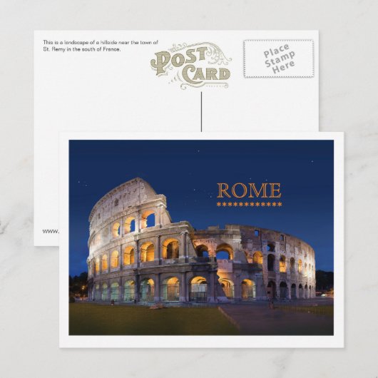 Carte postale Coliseum Rome (Devant / Derrière)