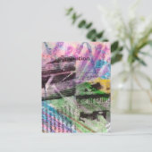 Carte Postale collage abstrait architecture et mots (Debout devant)