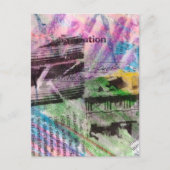 Carte Postale collage abstrait architecture et mots (Devant)