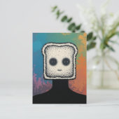 Carte Postale collage abstrait avec visage de toast (Debout devant)