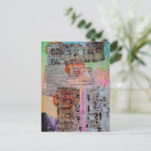 Carte Postale Collage abstrait de nombres et de lettres Grunge (Debout devant)