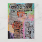 Carte Postale Collage abstrait de nombres et de lettres Grunge (Devant)