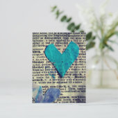 Carte Postale Collage abstrait Mots et Cœurs (Debout devant)