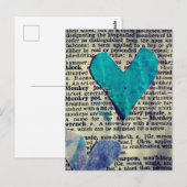 Carte Postale Collage abstrait Mots et Cœurs (Devant / Derrière)