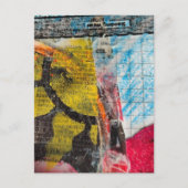 Carte Postale collage abstrait soleil jaune mots (Devant)