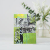 Carte Postale Collage Aléatoire Visages Vintage (Debout devant)