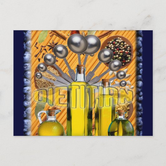 CARTE POSTALE COLLAGE ALIMENTAIRE DIÉTITIEN (Devant)