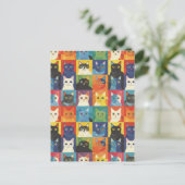 Carte postale Collage Art Chat coloré (Debout devant)