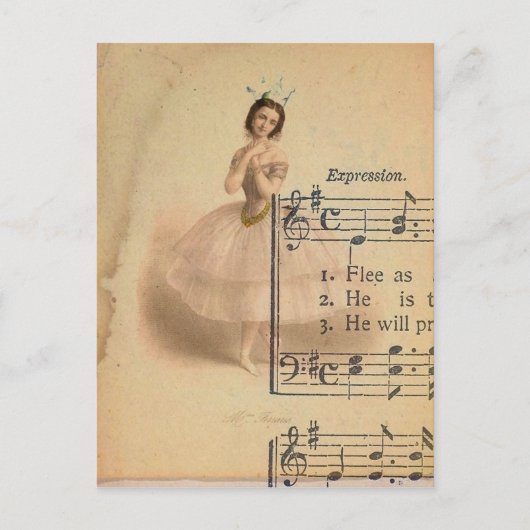 Carte Postale Collage Ballerina (Devant)