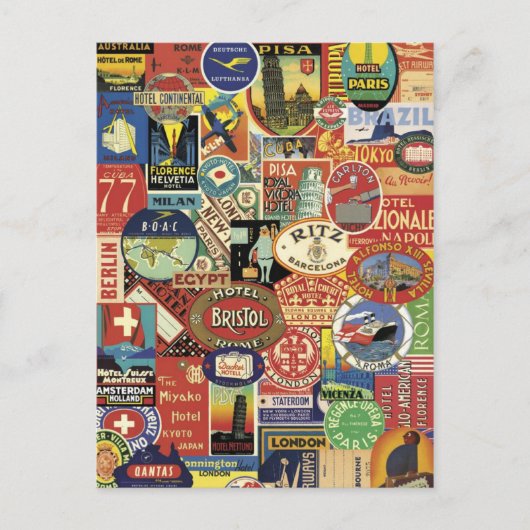 Carte Postale Collage bon voyage (Devant)