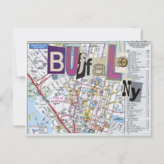 Carte Postale Collage Buffalo NY Maps