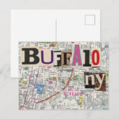 Carte Postale Collage Buffalo NY Maps (Devant / Derrière)