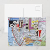 Carte Postale Collage Buffalo NY Maps (Devant / Derrière)