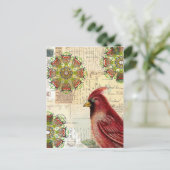 Carte Postale Collage Cardinal et Ephemera (Debout devant)