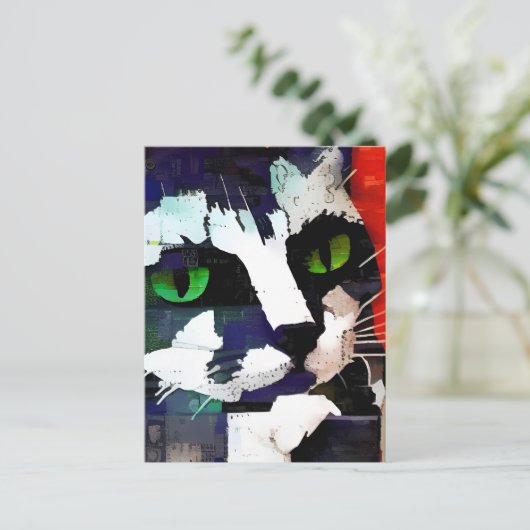 Carte postale Collage Cat (Debout devant)