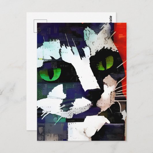 Carte postale Collage Cat (Devant / Derrière)