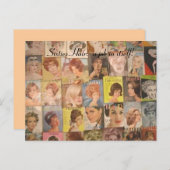 Carte postale Collage Coiffure vintage des années  (Devant / Derrière)