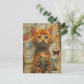 Carte postale Collage Cute Ginger Kitten (Debout devant)