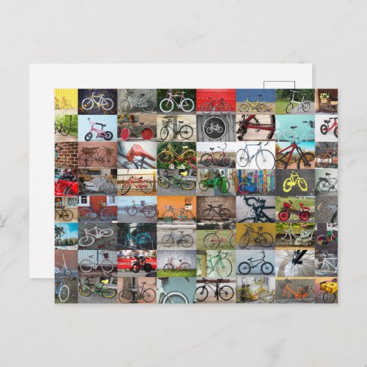 Carte Postale Collage cyclable à bicyclette (Devant / Derrière)