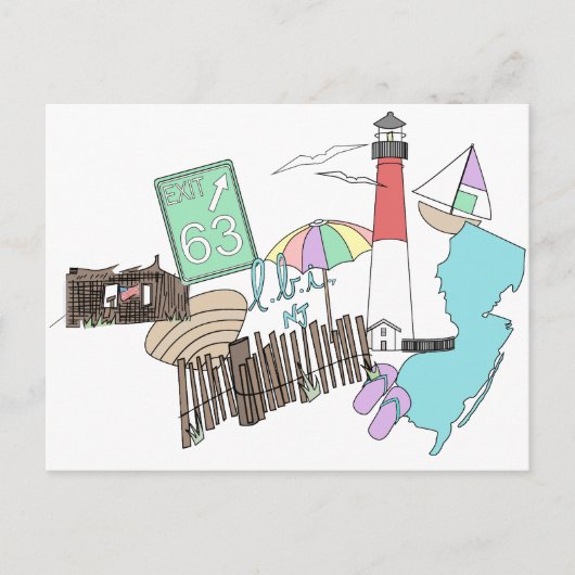 Carte Postale Collage d'amour Pastel LBI (Devant)