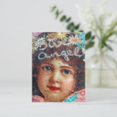 Carte Postale Collage d'ange vintage doux (Debout devant)