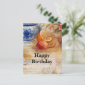 Carte Postale Collage d'anniversaire à l'écriture manuscrite vin (Debout devant)