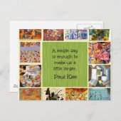 Carte Postale Collage d'art Paul Klee avec citation (Devant / Derrière)