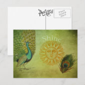 Carte Postale Collage d'art Peacock vintage (Devant / Derrière)