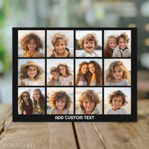 Carte Postale Collage de 12 photos avec fond noir