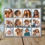 Carte Postale Collage de 12 photos Instagram sur fond gris paste<br><div class="desc">Une grille simple avec vos photos préférées empilées dans un collage de 12 photos et un bloc de texte. Ajoutez vos photos préférées à ce modèle amusant. Vous pouvez utiliser des photos Instagram ou n'importe quelles photos pour cette grille.</div>