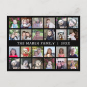 Carte Postale Collage de 24 photos avec nom de famille Date - no (Devant)