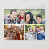 Carte Postale Collage de 3 photos de famille personnalisées (Devant)